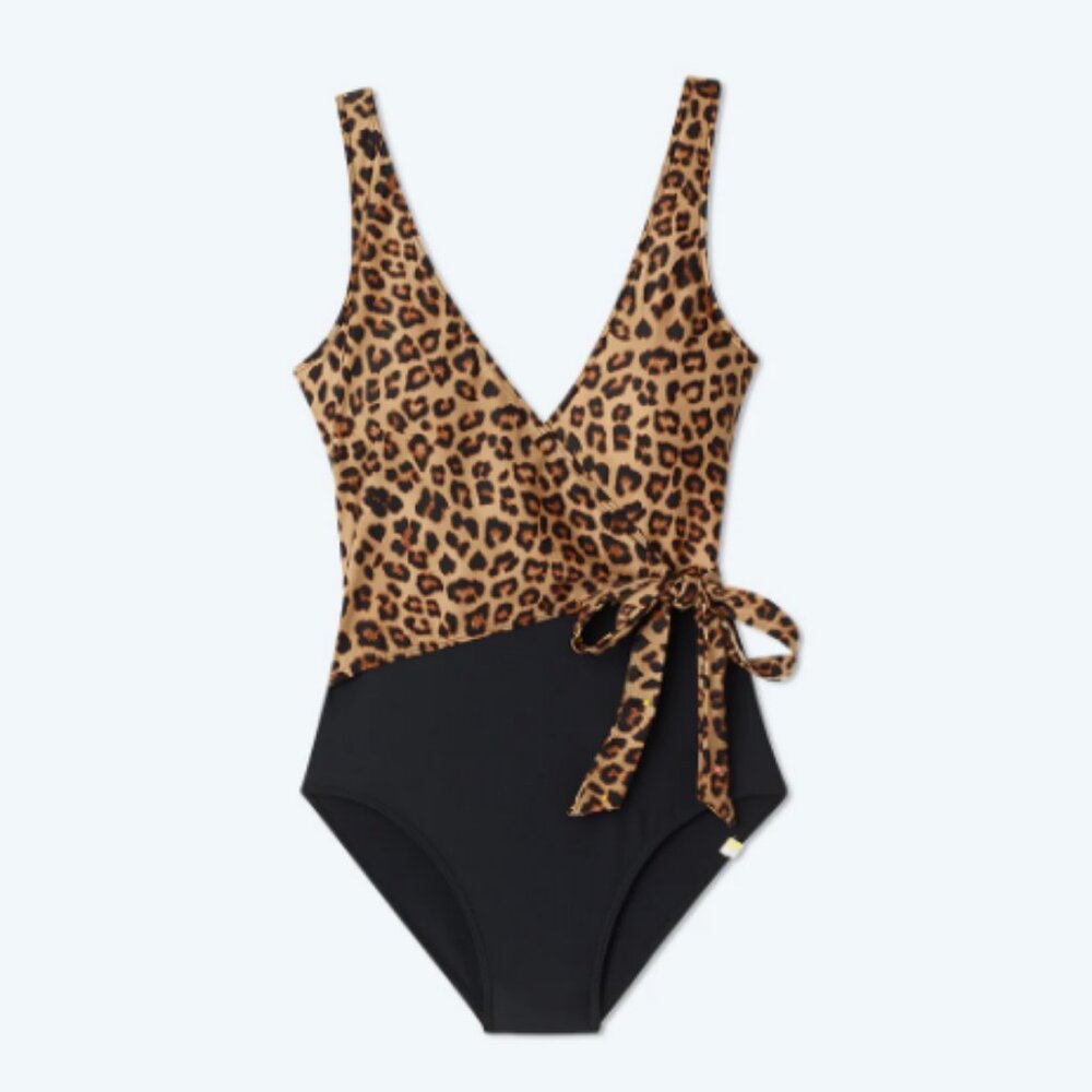 NWT Summersalt The Perfect Wrap One-Piece in Leopard